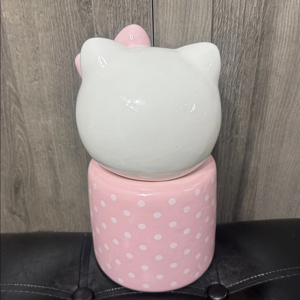 Hello Kitty Blue Sky Clayworks Pink Sculpted 3D Canister Cookie Snack Candy Jar